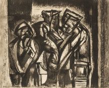 ‡ MERLYN EVANS (Welsh 1910-1973) limited edition (12/25) etching - entitled 'The Miners', signed