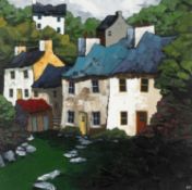 ‡ PETER MORGAN (Welsh b. 1970) oil on canvas - entitled verso 'Summer Colours, Cilgerran' on