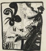 ‡ CERI RICHARDS CBE (Welsh 1903-1971) pen, ink & brush - entitled verso 'The Coconut Shy' on Wenlock