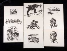 ‡ SIR KYFFIN WILLIAMS RA (Welsh 1918-2006) rare set of nine limited edition (50/85) Gwasg Gregynog