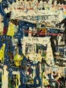 NEALE HOWELLS (Welsh b. 1965) mixed media on wood - entitled verso 'Blue Cream Man', signed and