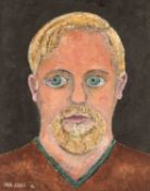 ‡ JACK JONES (Welsh 1922-1993) oil on panel - entitled verso 'Self Portrait as a Young Man' on