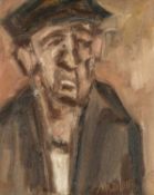 ‡ MIKE JONES (Welsh 1941-2022) oil on canvas - entitled verso 'Farmer, Sennybridge', signed, 29 x