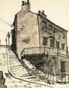 ‡ SIR KYFFIN WILLIAMS RA (Welsh 1918-2006) ink wash on paper - entitled verso 'Houses Near Halifax',
