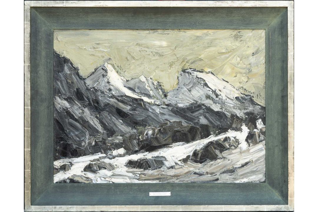 ‡ SIR KYFFIN WILLIAMS RA (Welsh, 1918-2006) oil on canvas - entitled 'The Moelwyns in Winter', - Image 2 of 30