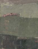 ‡ ROGER CECIL (Welsh 1942-2015) mixed media on card - inscribed verso 'Hillside', signed, 17.5 x
