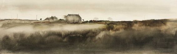 ‡ JOHN KNAPP-FISHER (1931-2015) ink and watercolour - entitled verso 'Chapel' on Martin Tinney