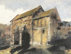 ‡ DAVID TRESS (British lives, works Wales b. 1955) mixed media on torn paper - entitled verso '