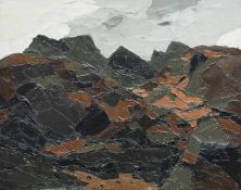 ‡ SIR KYFFIN WILLIAMS RA (Welsh 1918-2006) oil on canvas - titled in black ink verso 'Moelwyn Bach