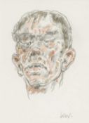 ‡ SIR KYFFIN WILLIAMS RA (Welsh 1918-2006) pencil & ink - male portrait, signed with initials