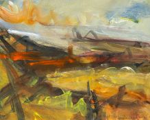 ‡ PETER PRENDERGAST (Welsh 1946-2007) acrylic on rag paper - entitled verso 'November Voyage',