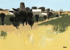 ‡ DONALD MCINTYRE (British 1923-2009) acrylic - entitled verso 'Ruined Mill, Anglesey', signed