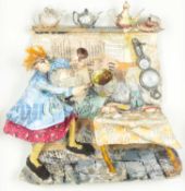 ‡ LUNED RHYS PARRI (Welsh b. 1970) mixed media construction - entitled verso 'Lobscouse' on Ffin-y-