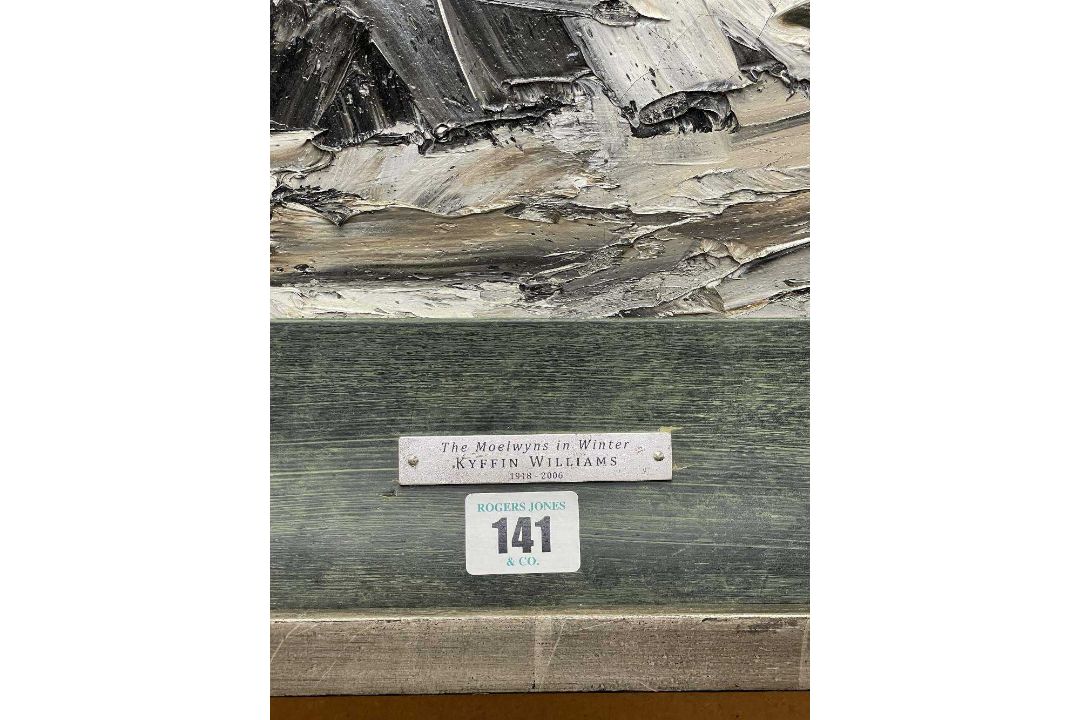 ‡ SIR KYFFIN WILLIAMS RA (Welsh, 1918-2006) oil on canvas - entitled 'The Moelwyns in Winter', - Image 25 of 30