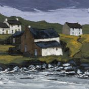 ‡ PETER MORGAN (Welsh b. 1970) oil on canvas - entitled verso 'The Working Mill, Abereiddy' on