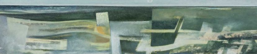 ‡ DICK CHAPPELL (British, lives Wales b.1954) oil on panel - 'Crocodile Dreaming', 15 x 68cms