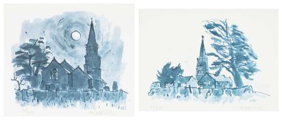 ‡ SIR KYFFIN WILLIAMS RA (Welsh 1918-2006) pair of limited edition prints - (39/250) Llanedwen