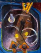 ‡ HEINZ KOPPEL (German, worked, lived Wales 1919-1980) oil on canvas - entitled verso 'Woman in a