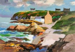 ‡ DONALD MCINTYRE (British, lived, worked Wales 1923-2009) large acrylic - entitled verso 'Scotstoun