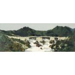 ‡ CHARLES WYATT WARREN (Welsh 1908-1993) oil on board - historic stone bridge, entitled verso '