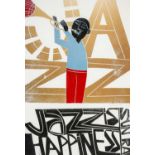 ‡ PAUL PETER PIECH (American-Welsh 1920-1996) limited edition (22/25) woodcut print - entitled 'Jazz