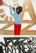 ‡ PAUL PETER PIECH (American-Welsh 1920-1996) limited edition (22/25) woodcut print - entitled 'Jazz