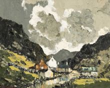 ‡ CHARLES WYATT WARREN (Welsh 1908-1993) oil on board - entitled verso 'Llanberis Pass', signed,