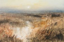 ‡ WILLIAM SELWYN (Welsh b. 1933) mixed media - entitled verso 'Autumn, Edge of Marsh', signed, 36