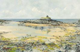‡ CHARLES WYATT WARREN (Welsh 1908-1993) unusually large oil on board - entitled verso 'The Church