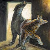 ‡ GUSTAVIUS PAYNE (Welsh b. 1969) oil on canvas - entitled verso 'Cŵn / Dogs', signed verso, 40 x