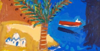 ‡ WILLIAM BROWN (Canadian, lived, worked Wales 1953-2008) acrylic on canvas - entitled verso '