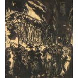 ‡ SIR FRANK BRANGWYN RA (Welsh 1867-1956) woodcut - entitled verso 'The Market', signed, 21 x