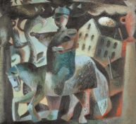 ‡ CLIVE HICKS-JENKINS (Welsh b. 1951) acrylic on board - entitled verso 'Ynysypandy Slate Mill,