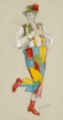 ‡ VALERIE GANZ (Welsh 1936-2015) watercolour and pencil - inscribed verso 'Ryan Davies as Simple