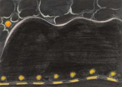 ‡ ERNEST ZOBOLE (Welsh 1927-1999) mixed media - entitled verso 'Night Landscape' on Martin Tinney