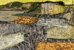 ‡ GWILYM PRICHARD (Welsh 1931-2015) oil on board - harbour scene with boats, signed and dated