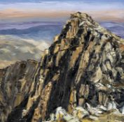 ‡ ALED PRICHARD-JONES (Welsh 1945-2025) oil on canvas - 'Y Lliwedd East Peak', signed with