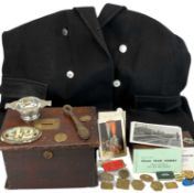 VINTAGE RAILWAY COLLECTABLES, including vintage brass railway checks / tool chits, tickets,
