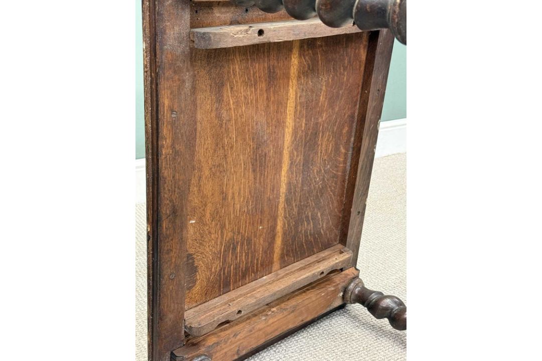 VICTORIAN OAK OBLONG SIDE TABLE, twist supports, brass and wooden ball-claw feet, 71 (h) x 92 (w) - Image 5 of 6