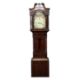 VICTORIAN FLAME MAHOGANY LONGCASE CLOCK, hood with swan neck pediment, decorative painted dial - Image 1 of 2