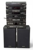 HI-FI EQUIPMENT: TECHNICS STACKING SYSTEM, with double cassette deck, CD player, turntable, twin