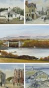 VARIOUS WELSH ARTISTS, to include MARGARET HALL oil on board - Menai Suspension Bridge, signed lower