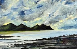EMLYN ROBERTS (Welsh, 20th century) mixed media - Yr Eifl, signed lower right, 34 x 52cms