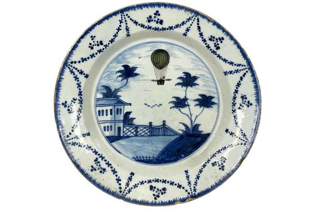ENGLISH DELFT CIRCULAR CHARGER, Lambeth High Street Pottery, circa 1785, Thomas Morgan and Abigail - Image 1 of 2