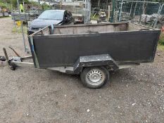VEHICLE TRAILER with load dimensions 2.4 (l) x 1.5m (w), length to tow end 3.7m, width including