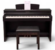YAMAHA CLAVINOVA ELECTRIC PIANO, model CLP-470, 89 (h) x 138 (w) x 41cms (d), with Yamaha stool