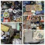 LARGE ASSORTMENT OF FISHING TACKLE, mainly for fly fishing, including reels, lures and flies in