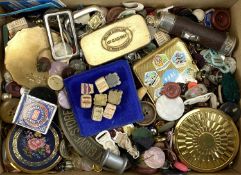 COLLECTOR'S ITEMS, including SS Amsterdam tobacco tin, vintage powder compacts, antique gaming