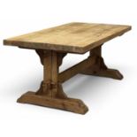 SOLIDLY BUILT PINE REFECTORY TABLE, 80 (h) x 201 (w) x 101cms (d) Provenance: private collection