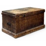 VINTAGE PINE BLANKET BOX, with iron handles, 49 (h) x 97 (w) x 53cms (d) Provenance: deceased estate